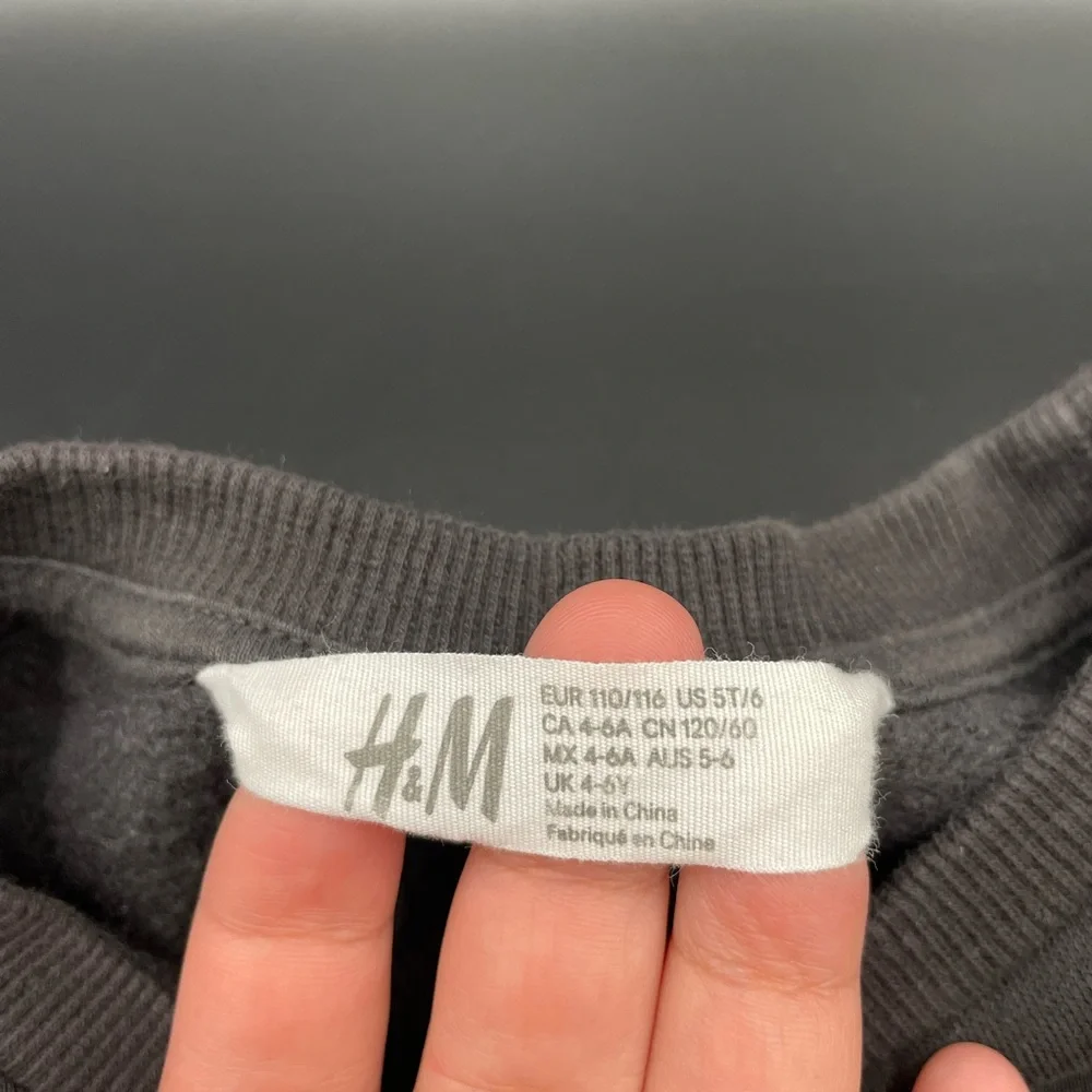 Girls H&M grey size 5T- 6 bunny themed sweater